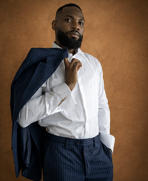 Costume Signature – Bleu marine rayé